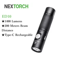 nextorch 1400 lumens ultrabright type c rechargeable flashlight 18650 battery led torch edc flashlights for outdoors