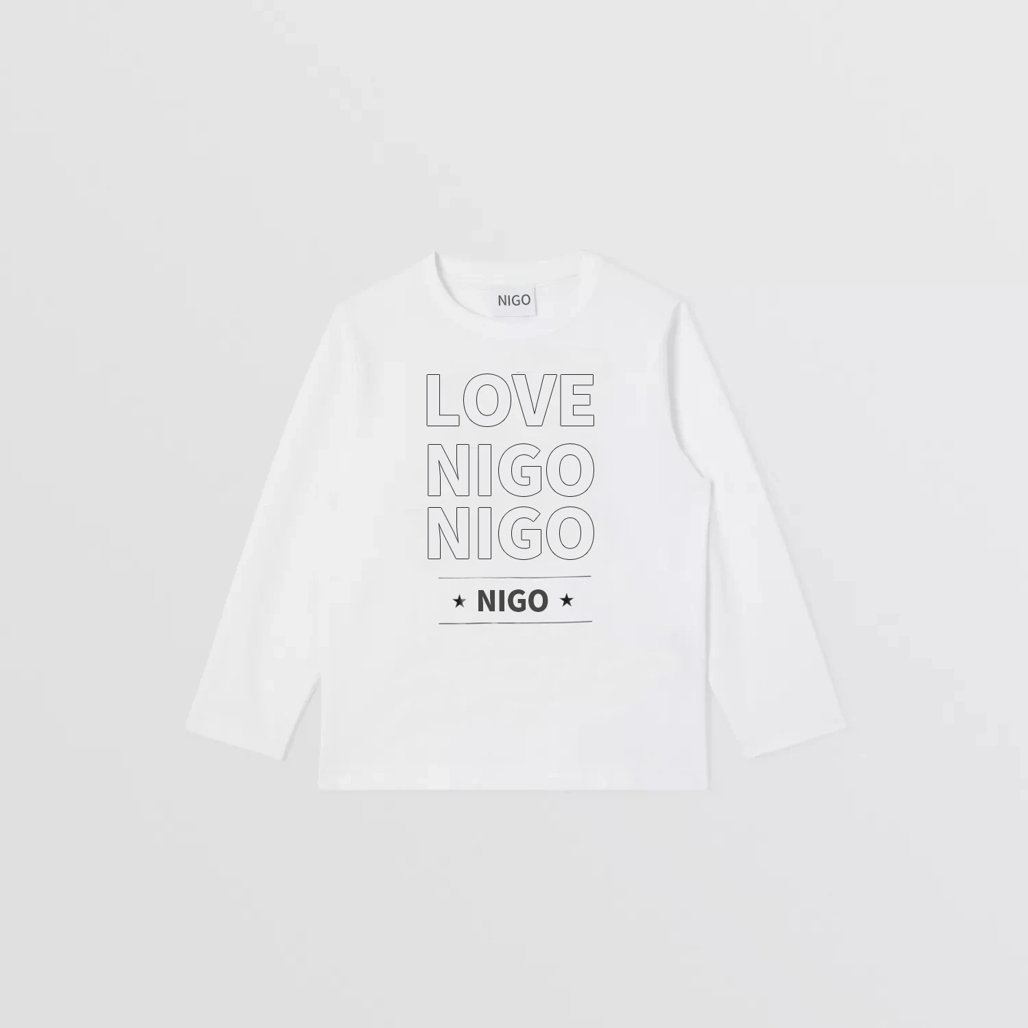 NIGO Children's Letter Print Long Sleeve Cotton Bottoming Shirt #nigo33267