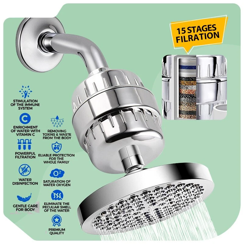 15 Layers Shower Head Filter Removal Chlorine,Bathing Shower Filter,Water Softener,Bathing Shower Filter Accessories