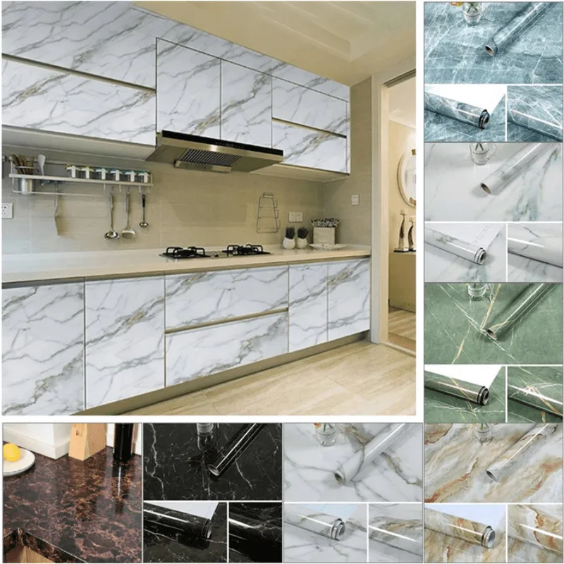 

10 Mt Marble Pattern Adhesive Foil White