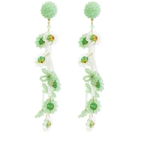 temperament 12 5cm long flower tassel earrings for woman 2022 summer new bohemian earrings wholesale