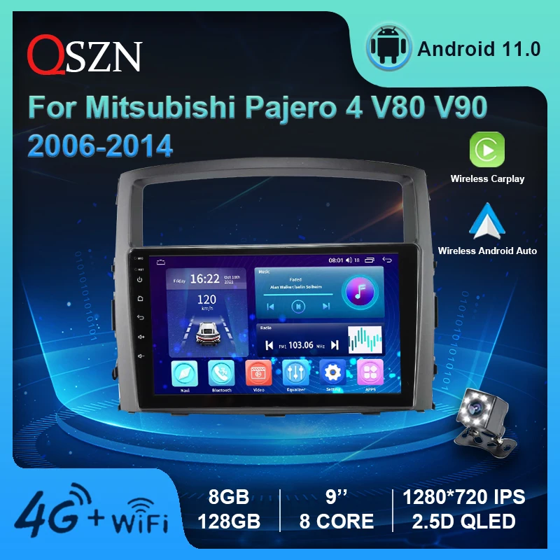 

DSP Android 11 Car Radio Stereo For Mitsubishi Pajero 4 Video V80 V90 2006-2014 GPS IPS Multimedia Player Carplay Auto 4G LTE