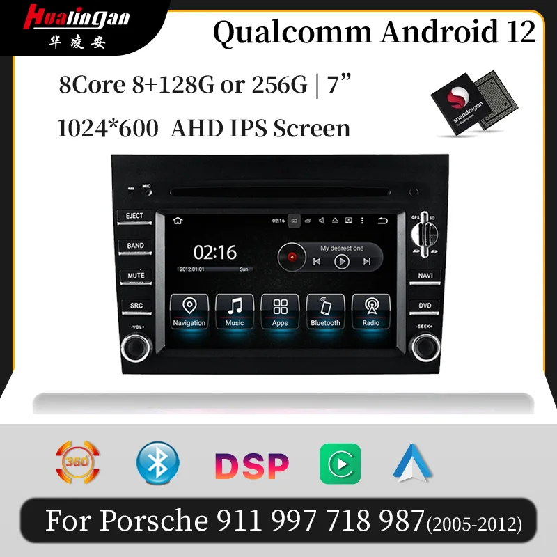 

Hualingan for Porsche 911 997 Boxster Cayman Android 12 Head Unit Car Multimedia DVD Stereo Radio Player GPS Navi Carplay Auto