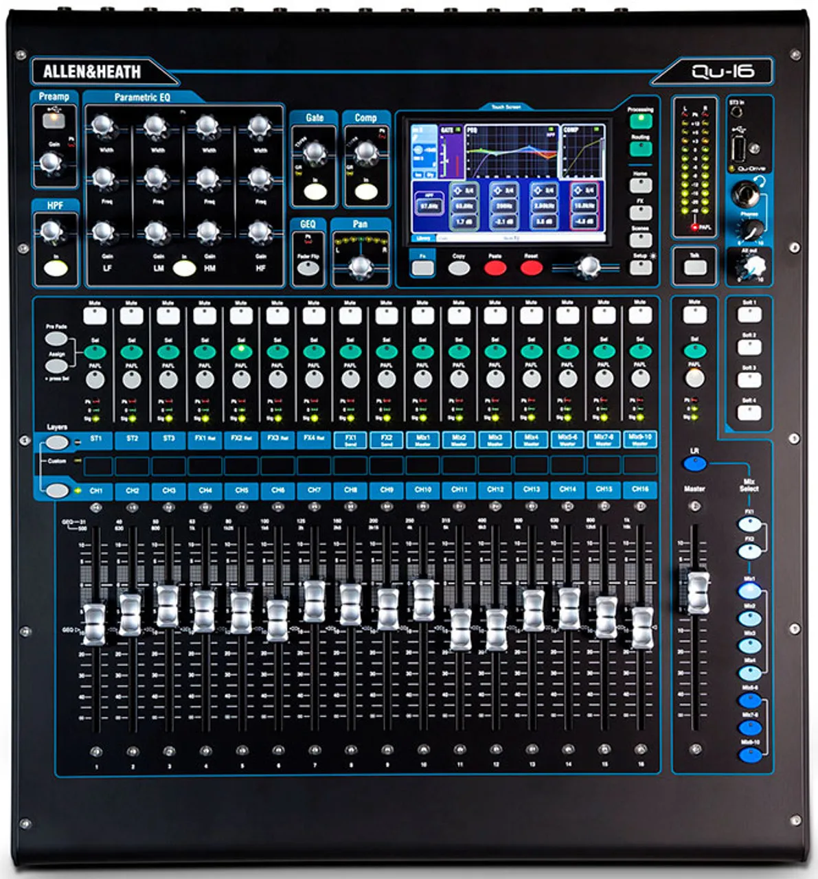 

100% OFFICIAL Allen And Heath QU-16C 16 Channel Digital Mixer Chrome Edition