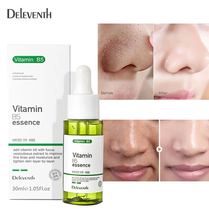 

Vitamin B5 Serum Moisturizing Face Essence Korean Skin Care Hyaluronic Acid Anti-Aging Wrinkles Oil Control Shrink Pores 30g