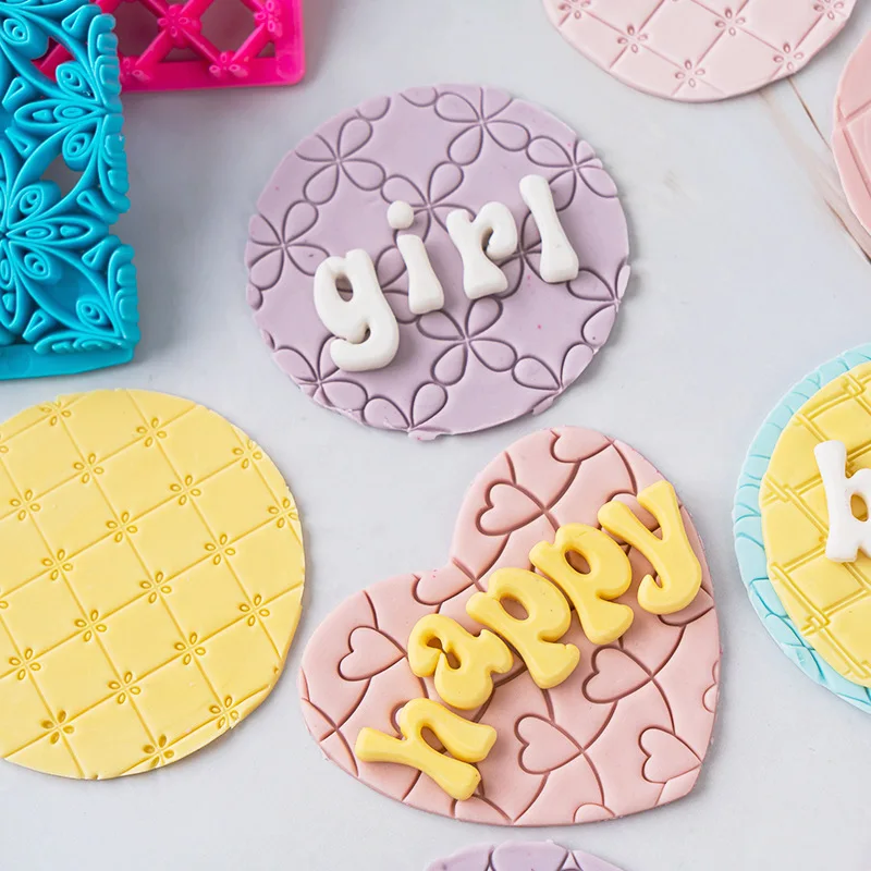 Plastic Printing Cake Cookie Cutter Fondant Mold Pastry Tools Cake Chocolate Biscuits Moulds For Pastry Supplies Greetings
