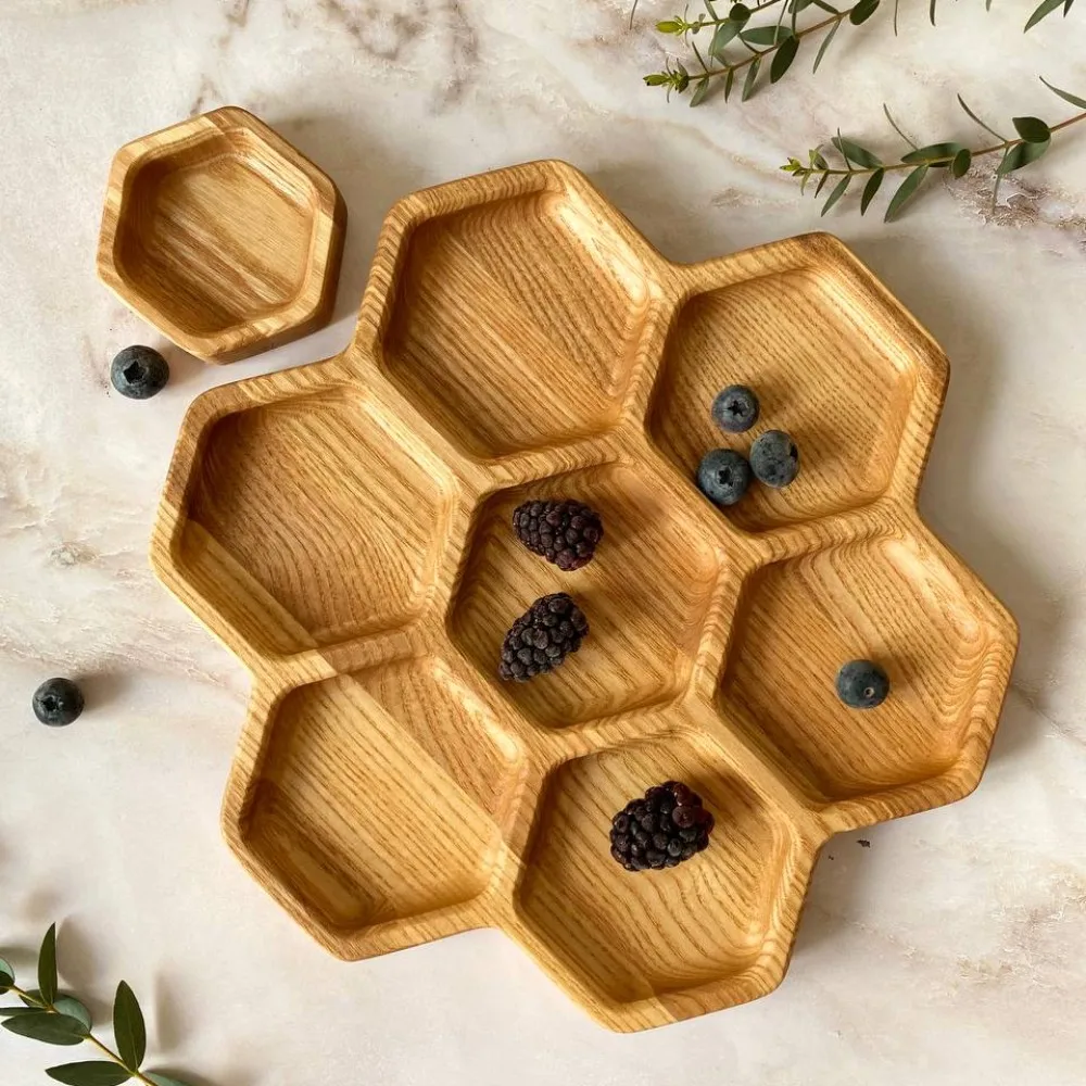 Менажница тарелка деревянная сервировочная декоративная Blessed HOME / D27 | Дом и сад