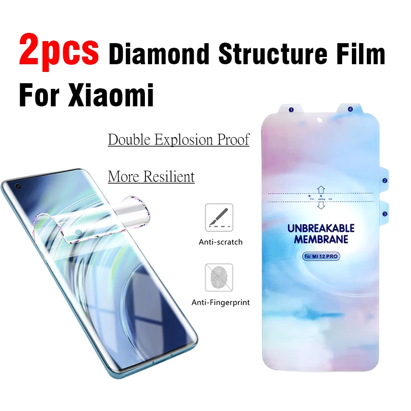 

2 шт. Защитная пленка для Xiaomi 12 11 10 Ультра Гидрогелевая мягкая гладкая пленка для Mi 12 11 10 Plus HD Алмазная Взрывозащищенная пленка