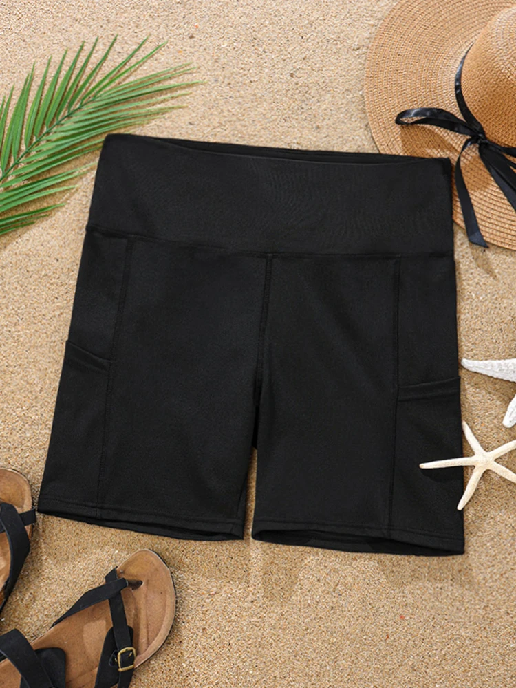 

Pocket Casual Bikini Bottoms Plus Size Swim Shorts For Women Summer Large Surfing Trunks Swimsuit Swimwear Pants Beach Wear