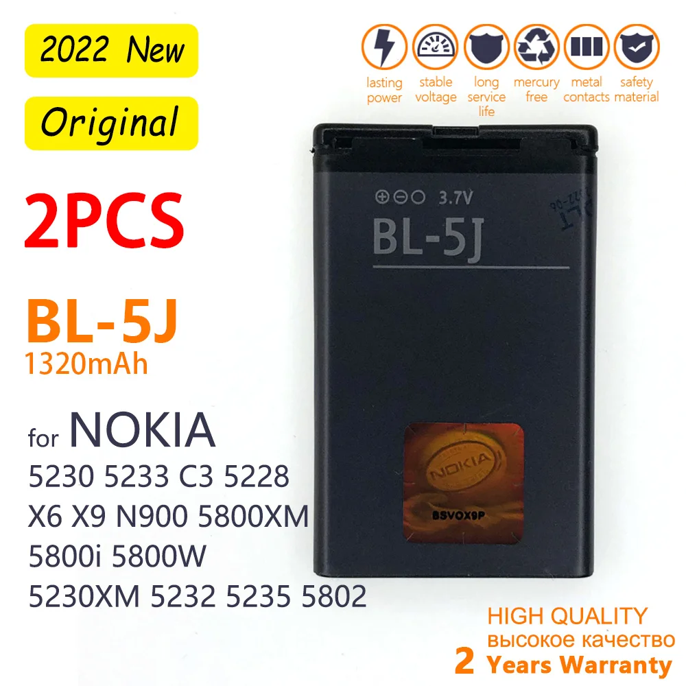 

New BL-5J BL5J BL 5J Phone Battery For Nokia 5230 5233 5235 5800 3020 XpressMusic N900 C3 Lumia 520 525 530 5228 5900 Battery