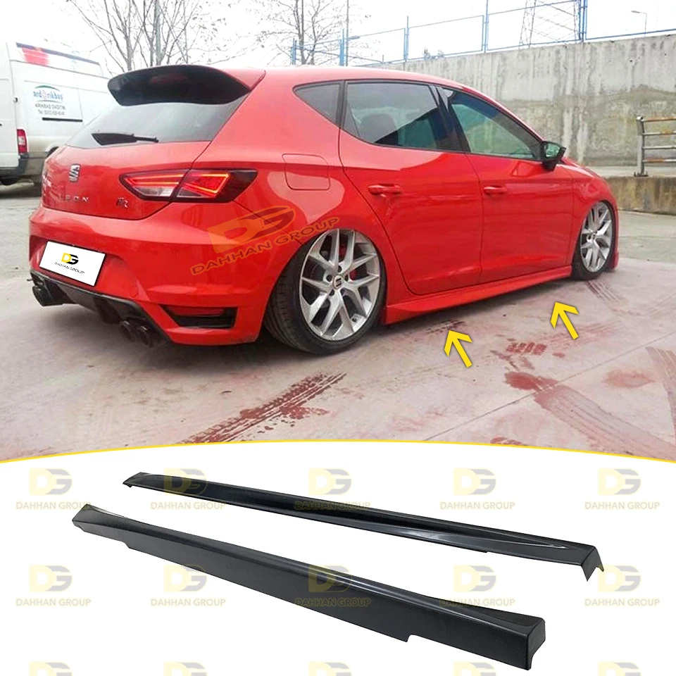 Seat Leon MK3 2012 - 2020 Aero Style Side Skirts Blade Extension Left and Right Raw or Painted Surface Plastic Set FR Cupra Kit