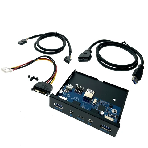 Планка на переднюю панель USB-A х 2, USB-Сх1 3.2 Gen 1 5Gbps, audio jack 3.5мм х 2 микрофон и наушники, Eu5335c