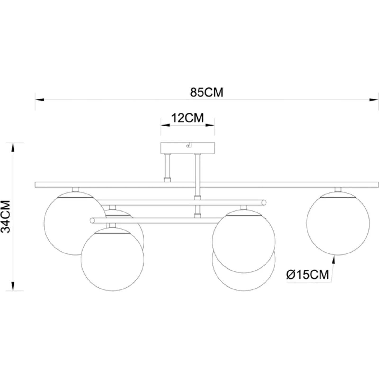 Люстра потолочная Arte Lamp Alcor A2224PL-6BK E14 6х40 Вт 85х85х34 см чёрный