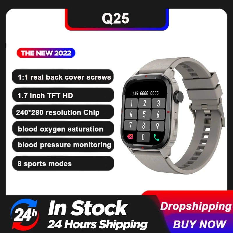 

2023 Q25 Bluetooth Call Men Smart Watch With Body Temperature Full Touch Fitness Tracker Women IP67 Waterproof Sport Smartwatch