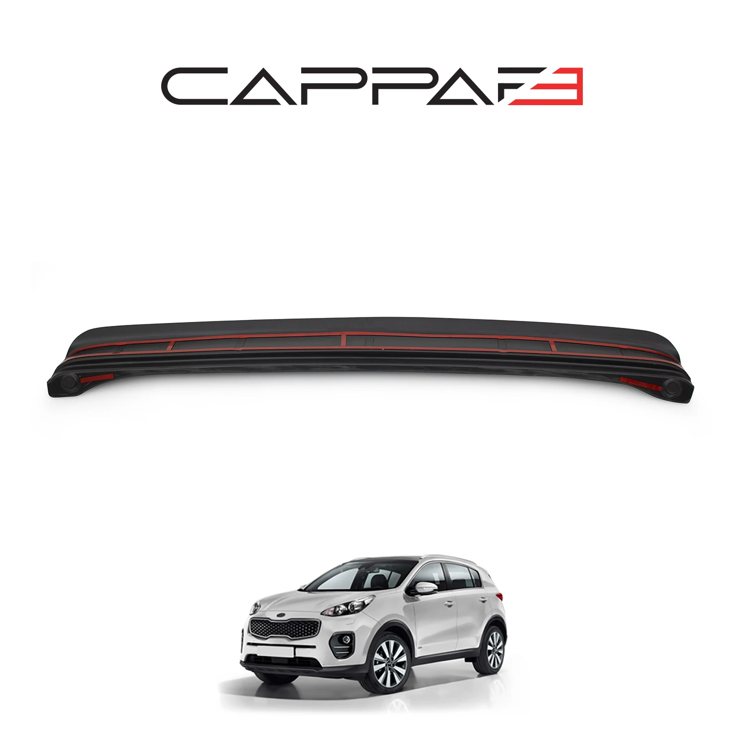 

Совместимый задний бампер для Kia Sportage 2016-2019, защита порога, глянцевый черный диффузор, спойлер, передняя губа, задняя часть