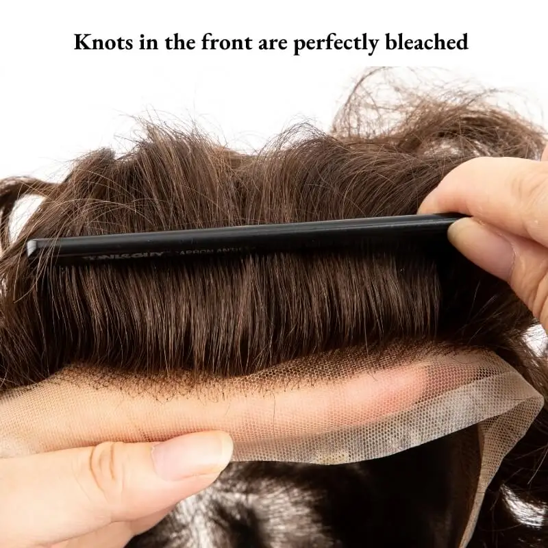 Bio Toupee Men Invisible Hairline Men's Wigs Male Hair Prosthesis 100% Natural Human Hair Replacement System Unit Wigs For Men