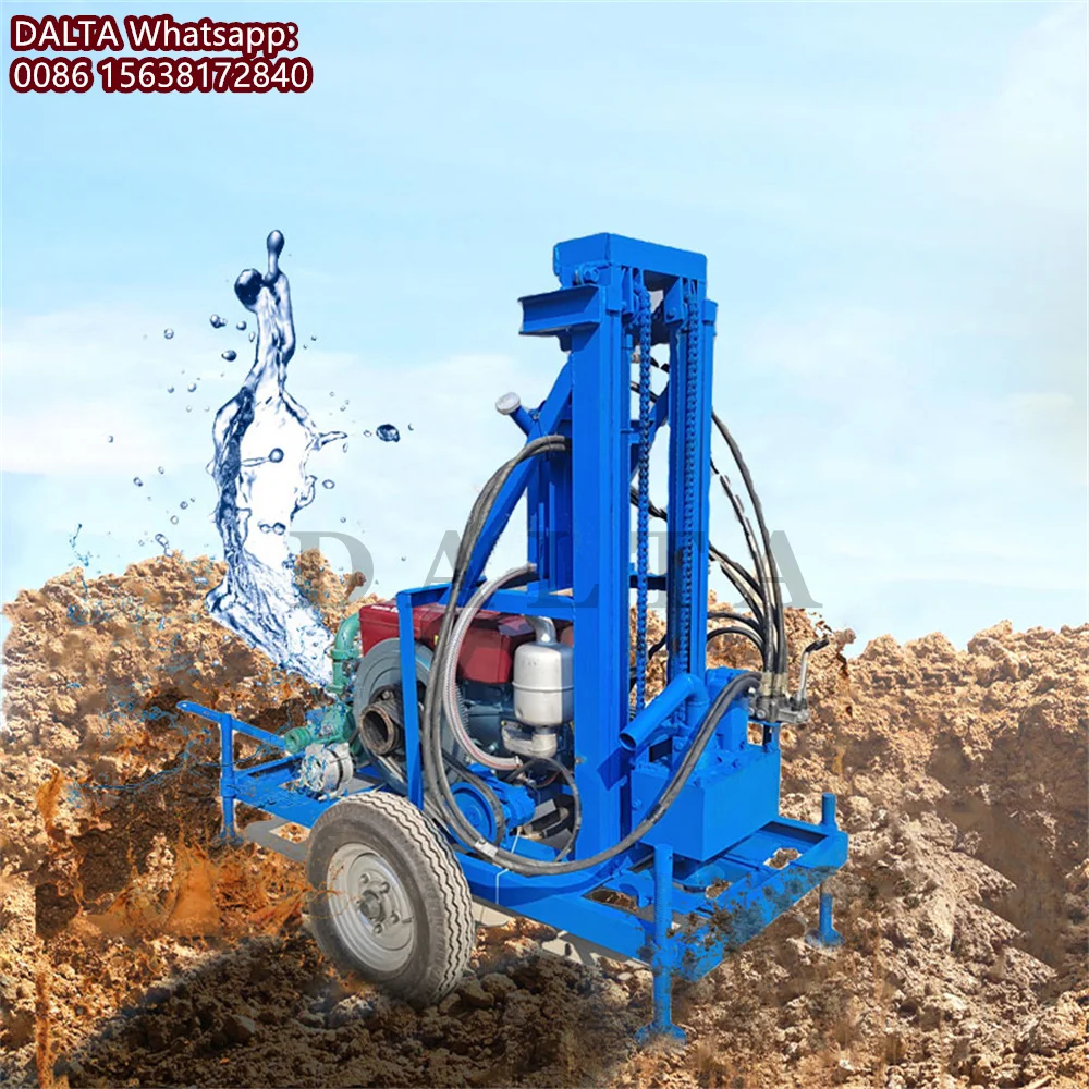 Hydraulic 22HP Diesel Water Well Drilling Machine Deep Water Drill Rig Rotary Agriculture Digging Holes With 100m Drill Rods