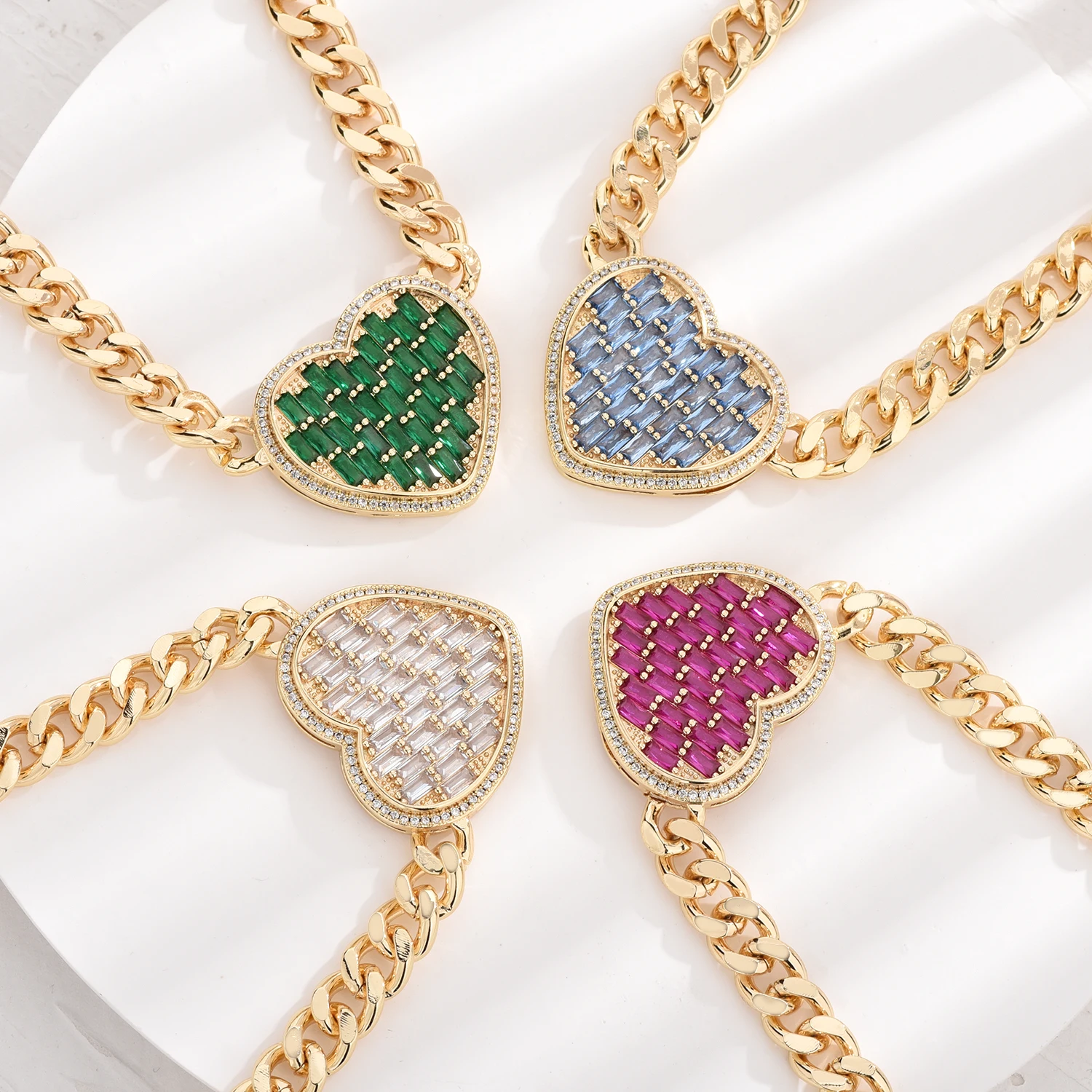 Ювелирная цепочка VCT модное женское ожерелье в форме сердца из искусственной