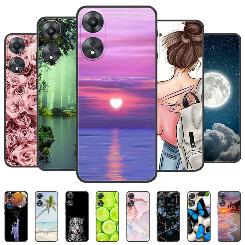 Для OPPO A98 Φ чехол силиконовый мягкий мраморный черный бампер Funda Coque для F23 5G