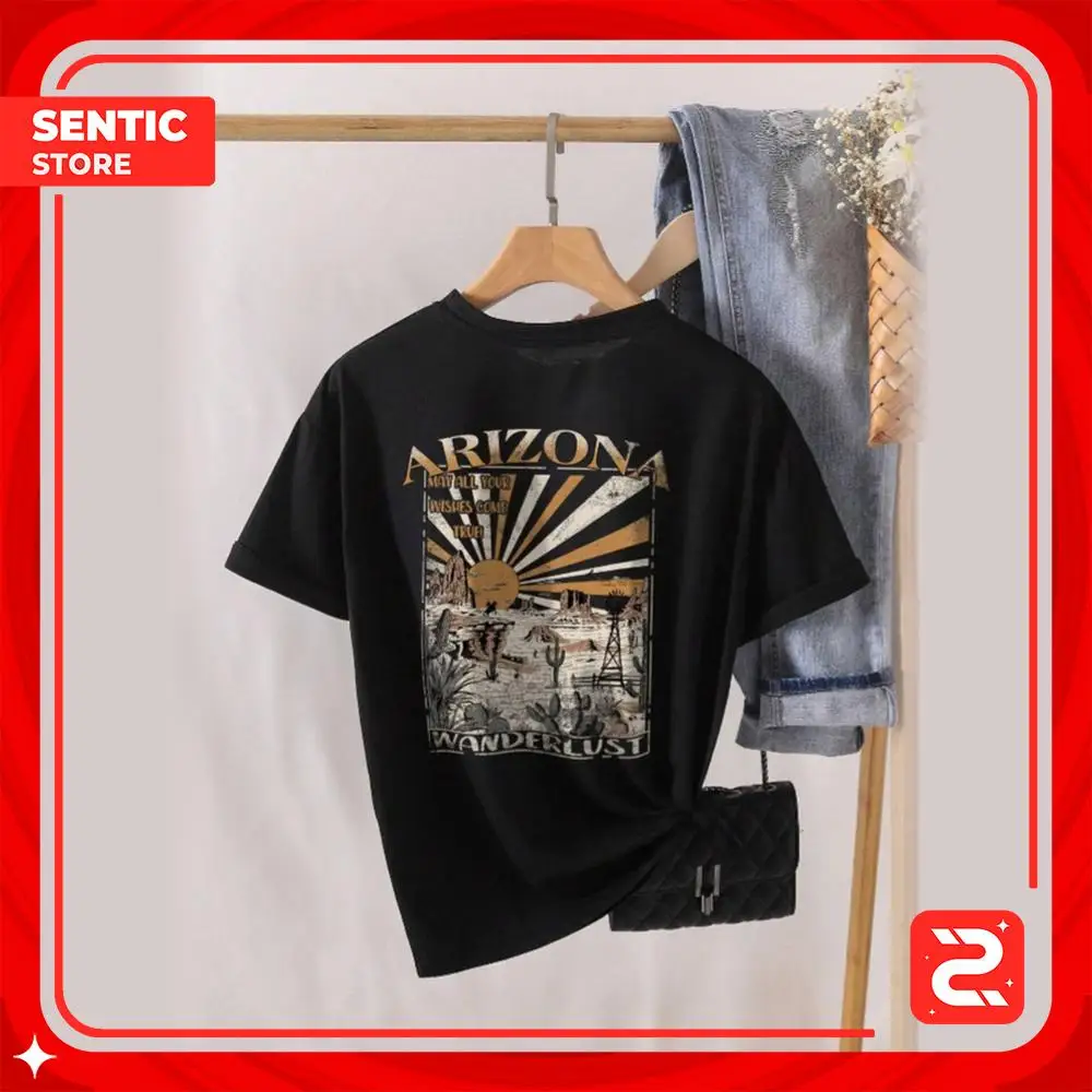 Унисекс Женская/мужская цветная футболка с принтом Аризоны расчесанная на заказ