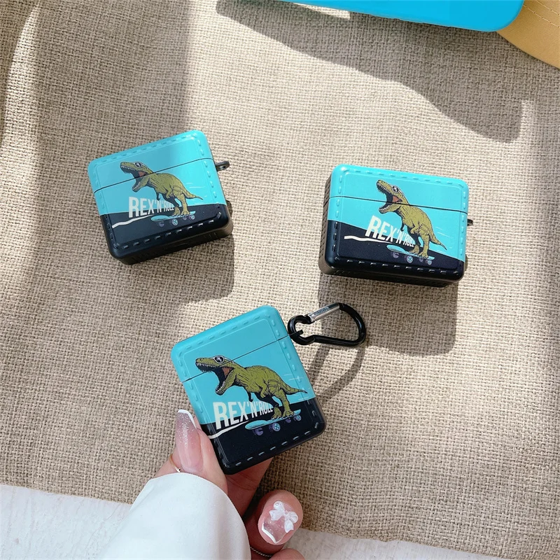 

Креативный Забавный противоударный чехол с динозавром для наушников Airpods 3 Pro, брелок для зарядки, мягкий чехол для Airpods 1 2