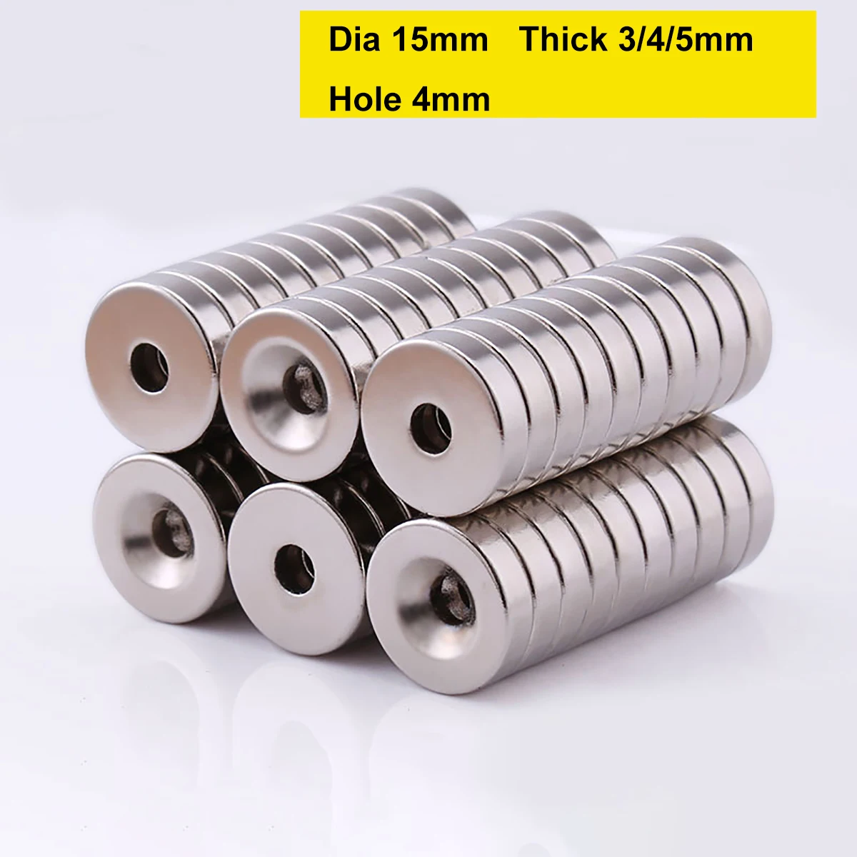 

5pcs 15x3 15x4 15x5mm Round Neodymium Magnets With 4mm Countersunk Hole N35 NdFeB Magnet Powerful Strong Permanent Magnetic Disc