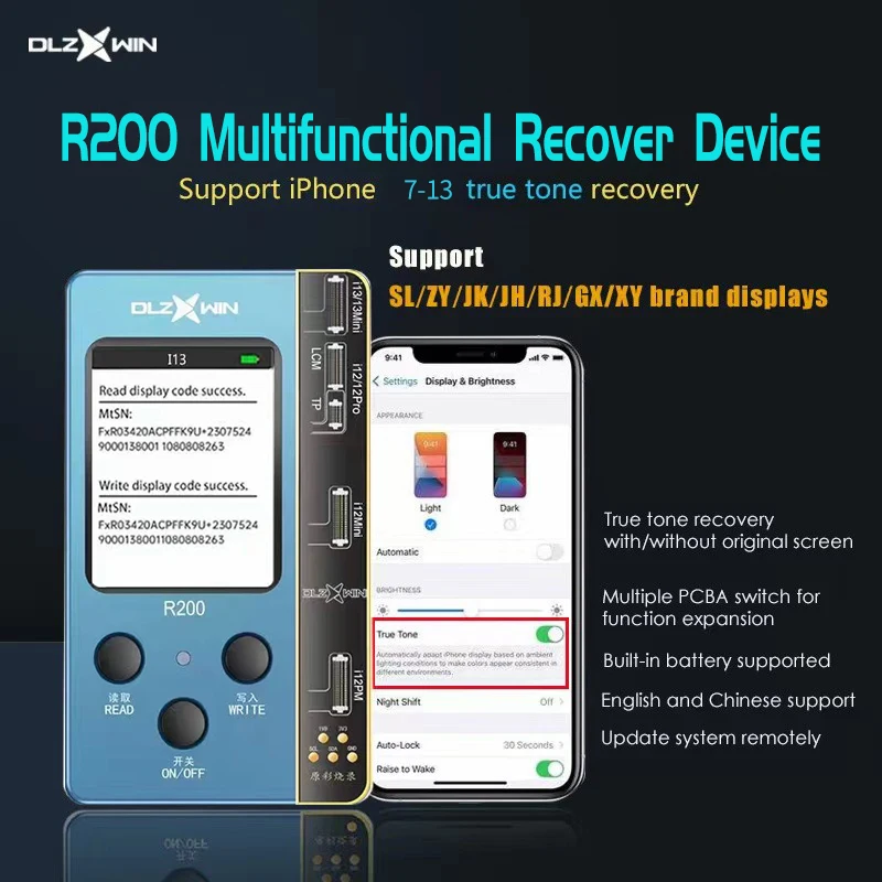 

Многофункциональный ремонтный тестер DL R200 для iPhone 7-13 Mini Samsung восстановление тона оригинальные инструменты для восстановления цвета