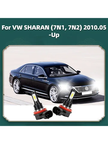 2 противотуманных лампы 6000K, светодиодные лампы 15000LM для VW SHARAN (7N1, 7N2) 2010 2011 2012 2013 2014 2015 2016 2017-Up, автоаксессуары