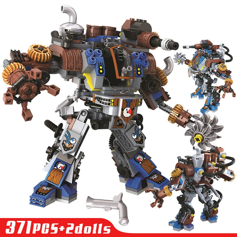 

371pcs City Age Of Steam Series Military Mechanical Titan Robots Figures Building Blocks Bricks Toys for Children Gifts Boy