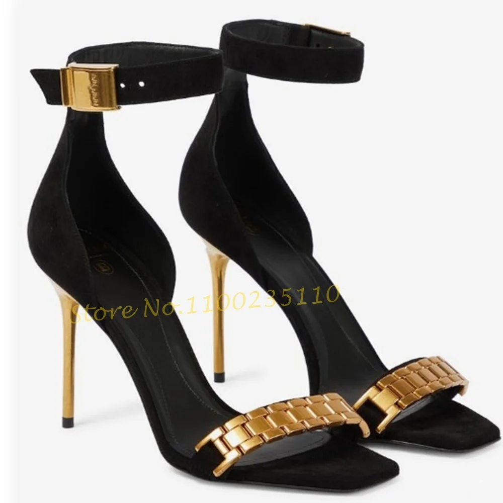 Сандалии женские на высоком каблуке роскошные босоножки с ремешком щиколотке