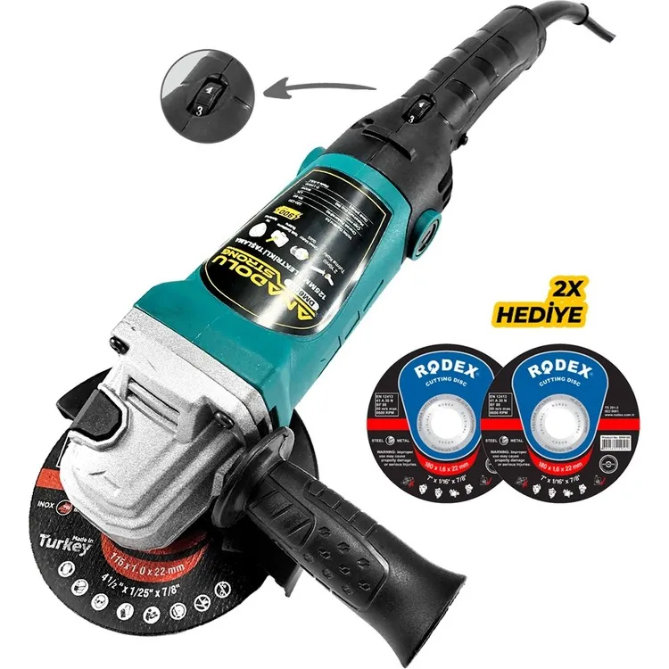 Anadolu Strong Шлифовальный станок Spral с регулировкой оборотов DM803, шлифовальный станок для ладони, 115 мм, 2 диска в подарок Anadolu Strong Шлифовальный станок Spral с регулировкой оборотов DM803, шлифовальный станок для ладони, 115 мм, 2 диска в подарок