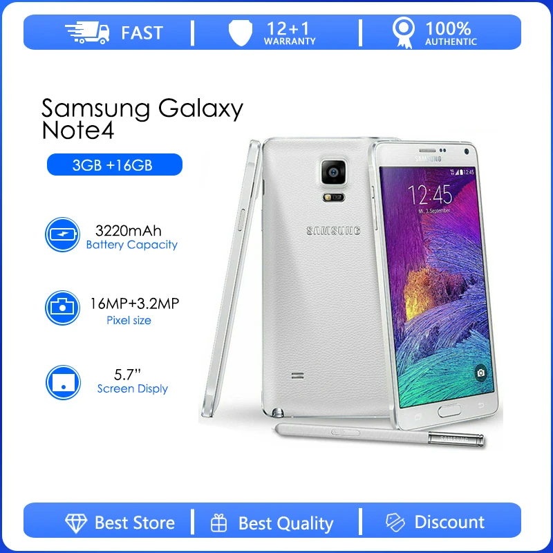 Samsung Galaxy Note 4 Duos N9100 16GB Refurbished-Unlocked N