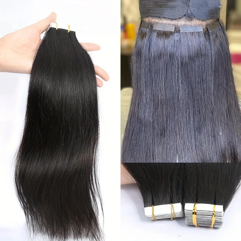 Tape in Hair Extensions Straight Human Hair Brazilian Hair 100 Remy