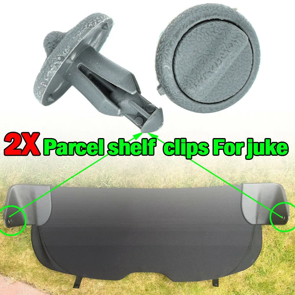 

2Pcs For Nissan Juke F15 Early Type 799161KA3A Grey Plastic Rear Boot Trunk Cargo Parcel Shelf Clip Bracket Retaining Clips