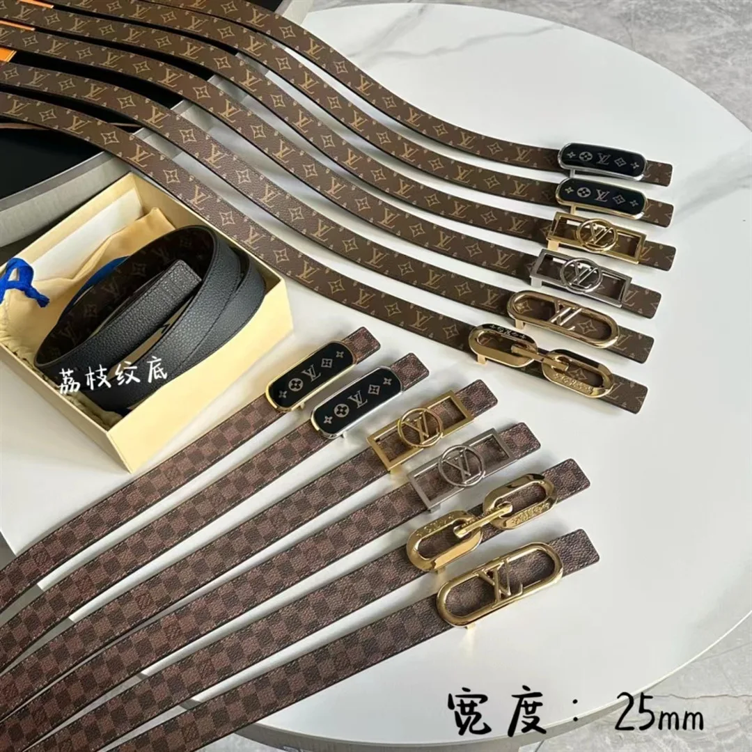 точная копия 1:1 LOUIS VUITTON Стиль ИмИтИрует Женский Кожаный Пояс Высокого Качества С