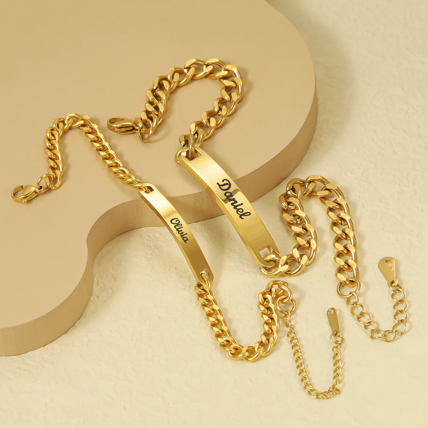 Персонализированный Набор браслетов для пары индивидуальный браслет с именем и