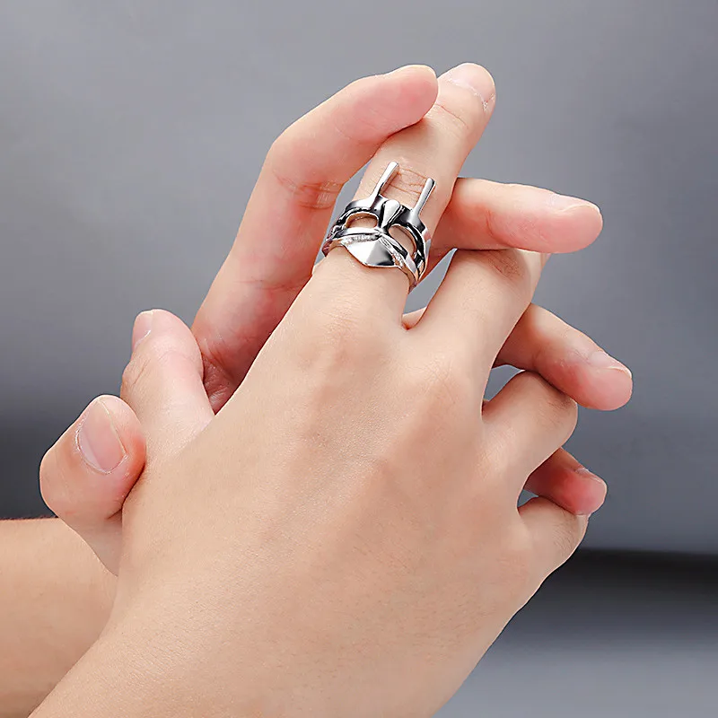 Винтажная маска Гота MF Doom для мужчин, регулируемое соединительное кольцо Гладиатор Панк Египетский фараон мужское открытое ювелирное изделие Anillo Hombre On.