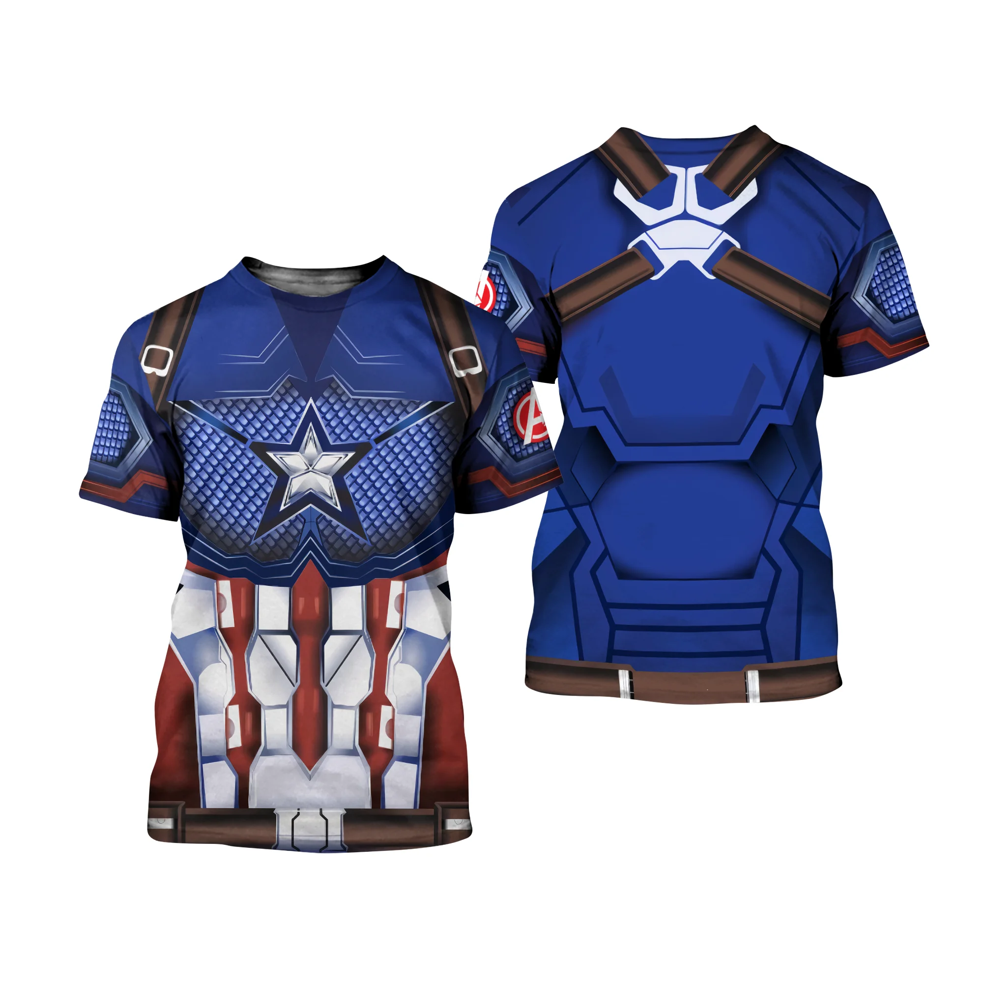 

Disney Marvel Avenger men women t shirt 3D Superhero Captain America Shield Logo print Summer Casual Streetwear Tee Tops