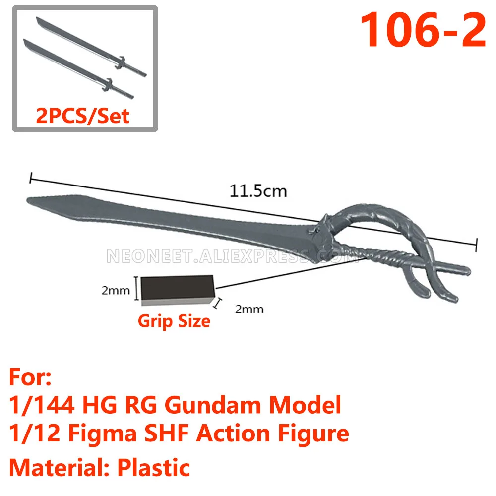 

For 1/144 HG RG Gundam Model 1/12 Figma SHF FAG MSG AGA Action Figure Sword Blade FGO SAO Demon Slayer Weapon Plastic 2