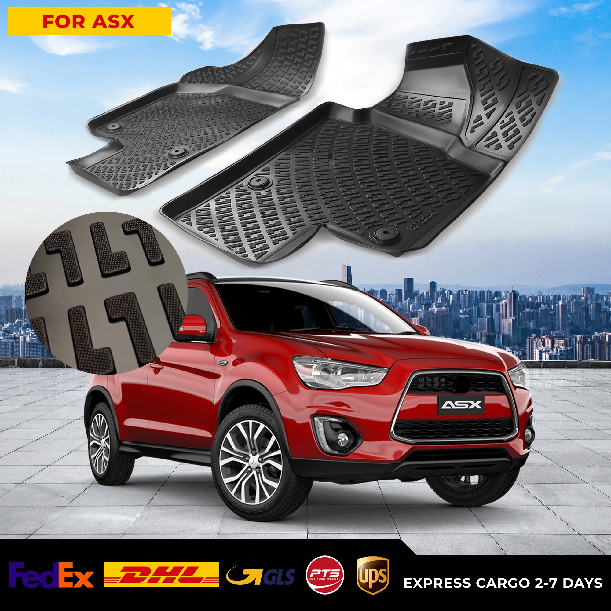 

3D автомобильный напольный коврик для Mitsubishi ASX, водонепроницаемый специальный коврик для ног, аксессуары, коврики, Нескользящие