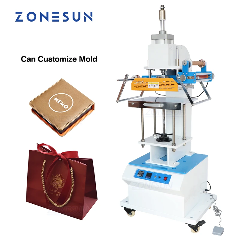 ZONESUN автоматическая машина для сгибания кожаных логотипов большая площадь