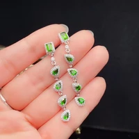 high end jewelry 100 natural gemstones 925 sterling silver diopside womens earrings party gift marry wedding birthday new