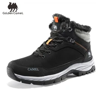 goldencamel hiking shoes winter fleece warm cotton mens boots for women waterproof ski proof boots outdoor sports shoes for men