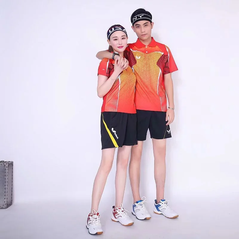 New Men Badminton Sport Shirts Table Tennis Suit KIds Quick Dry Breathable Jersey Team Clothes Game Running Short Sleeve Shorts
