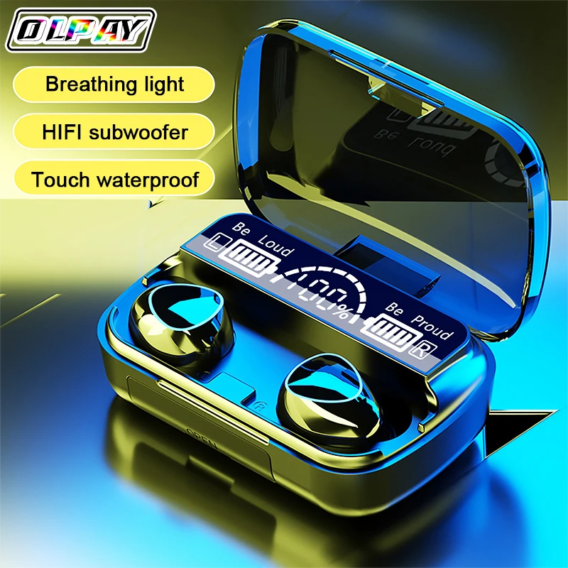 

OLPAY F9 TWS Earphones Wireless Headphones V5.0 Waterproof Bluetooth Headsets LED Display With Power Bank Headset Stereo Earbuds