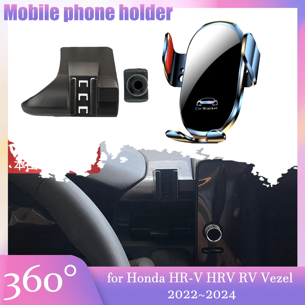 Фото Автомобильный держатель мобильного телефона для Honda HR-V HRV RV Vezel 2022 ~ 2024 2023, GPS-вентилятор, зажим для сотового отверстия, подставка для лотка, аксессуары для iPhone №1
