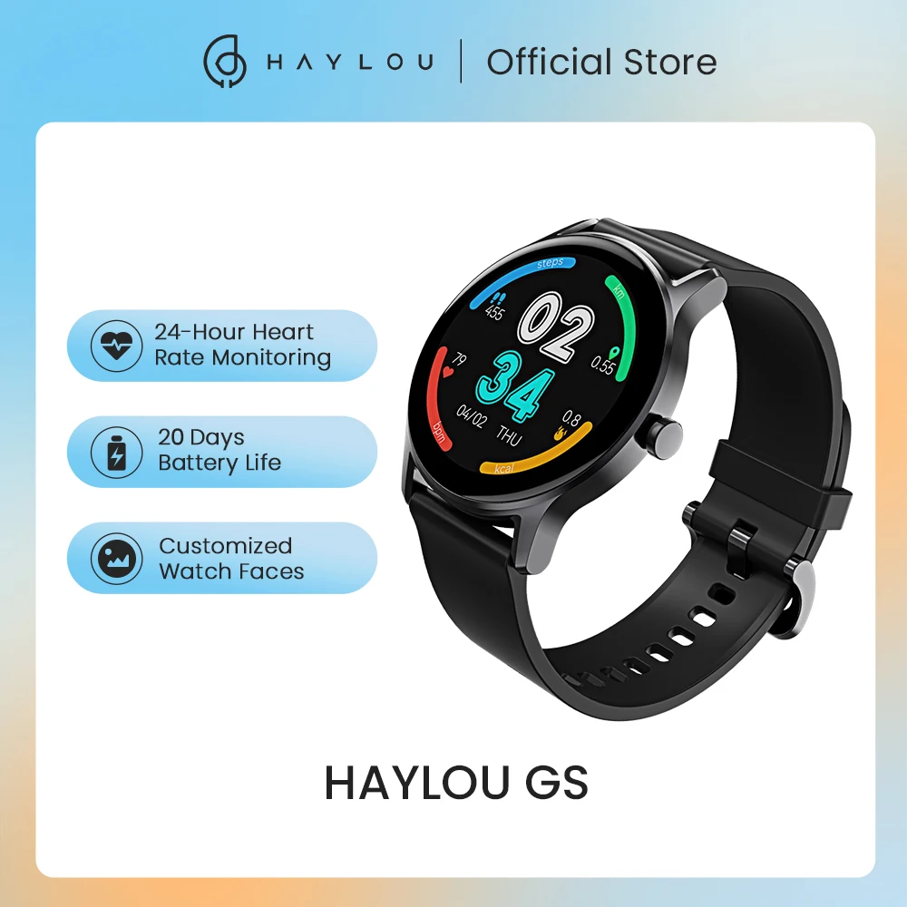  Смарт-часы HAYLOU GS, водонепроницаемые IP68, 12 режимов работы 