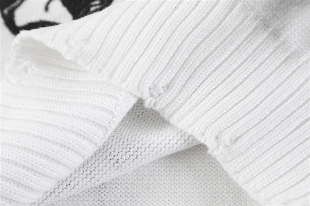 2023 Hip Hop Knitted Men's Sweater Women Angel Lightning Printed Streetwear Harajuku Autumn Winter Oversized Casual Pullover
