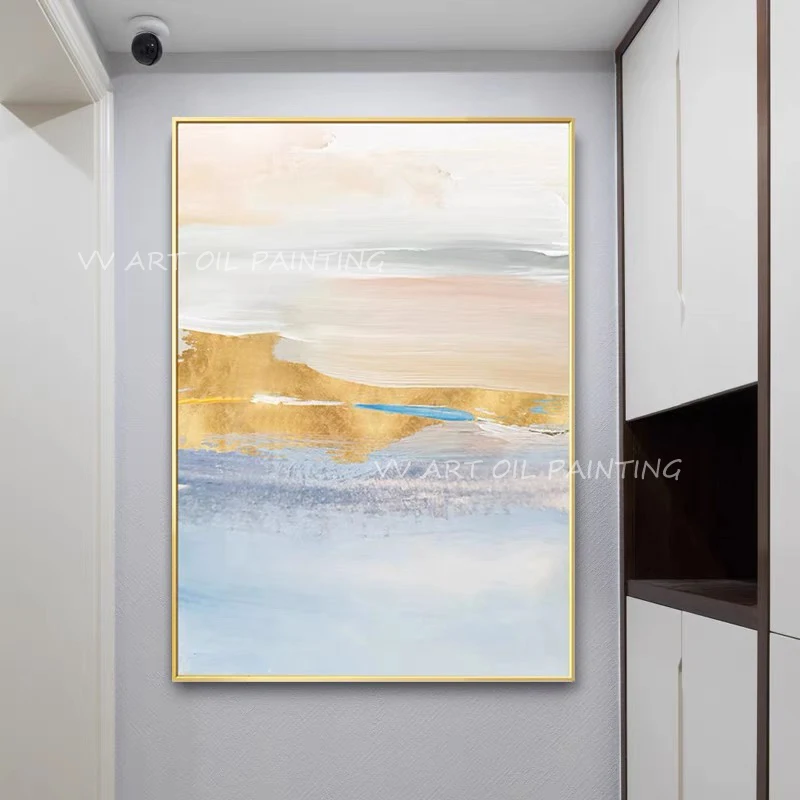 

Gold foil scenery hand-made oil canvas painting landscape large size living sitting room dining-room decoration gift