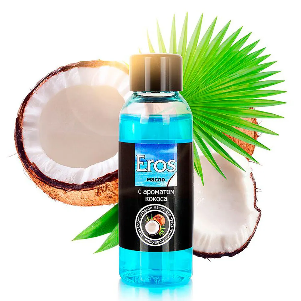Массажное масло Eros tropic с ароматом кокоса - 50 мл.